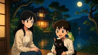 Lantern Lake Night: Rice, Fireflies & Quiet Wishes. Ghibli-Style ASMR