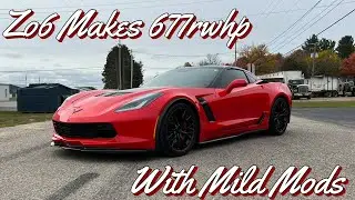 C7Z puts down 677 to the tire with cam, pulley and headers z06 c7 BTR stage 2 kooks headers griptec