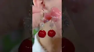 Elegant Red Pearl Drop Earrings | Luxury Gold & Crystal Design