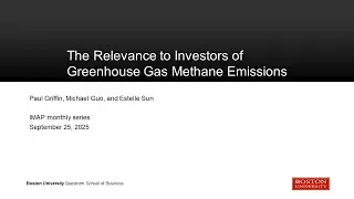The Relevance to Investors of Greenhouse Gas Methane Emissions