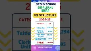Gopalganj Bihar Sainik School Fee Structure #aissee2025