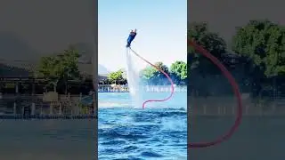 She really enjoy the fly & backflip 🥰💦 flyboard is so fun