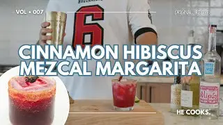 Cinnamon Hibiscus Mezcal Margarita | Funky Purple Cocktail Recipe with Agave & Cinnamon