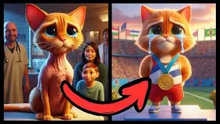 Cute cat with cancer goes for Olympic gold! ❤🏅#catstory #aicat