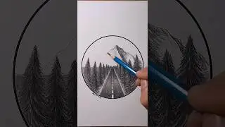 How to Draw a Landscape using Pencils ✨✏️ #art #drawing #shorts