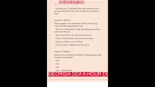 GEORGIA DDA 6 HOUR DEFENSIVE DRIVER & DRIVER IMPROVEMENT EXAM NEWEST 2025 ACTUAL EXAM COMPLETE 100 Q