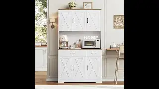 HOSTACK 71&rdquo; Pantry Cabinet Review &ndash; Charging Station & Microwave Stand!