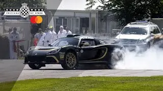 Donuting a rally-spec Lotus Exige at Goodwood