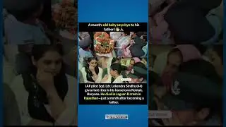 A month-old baby says bye to hisfather