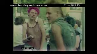 Punk Rockers in Berlin, 1980's.  Archive film 98953