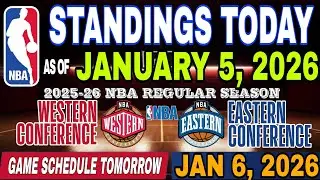 NBA STANDINGS TODAY | JANUARY 5, 2026 | SCHEDULE JANUARY 6, 2026 | NBA GAME RESULTS |