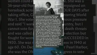 First Woman in Congress And ONLY Person to Vote Against Both World Wars