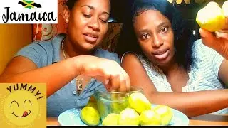 EATING JUNE PLUM CHALLENGE|| JAMAICAN MUKBANG||**Sisters Edition**