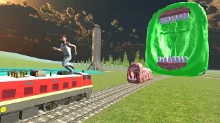 Franklin vs Mega Train Eater In Indian Bike Driving 3d
