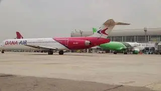DANA AIR McDONNELL DOUGLAS MD85 [TAXI & TAKE OFF] LAGOS AIRPORT