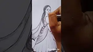 How to draw a beautiful girl // girl back side drawing // Easy girl pencil Drawing #shorts #drawing
