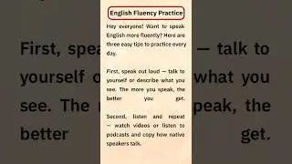 English Fluency Practice #english #englishfluencypractice#spokenenglishlearning