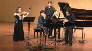 Astor PIazzolla. Milonga del Angel. arranged for Trio for clarinet, violin and piano.