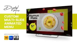 Full Restaurant Digital Menu Board | Multi-Slide Animated Menu (3 Minutes)