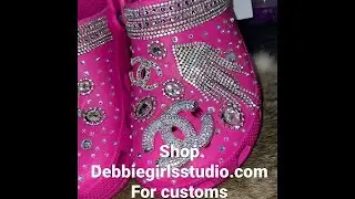 Pink Chanel crocs