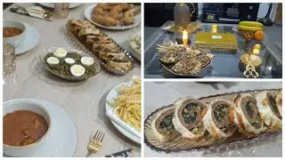 تحضيرات العشاء ليلة رأس السنة🎆 سنة ادارية مبروك على جميع 🎉 طاجين رولاي بالمفروم وسبناخ pàte فويتي