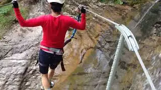 tight-rope bridge, Klettersteig via ferrata, Murren to Gimmelwald, Switzerland