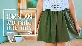 DIY CLOTHES HACK | Transform a TSHIRT into a SKIRT! | Easy Sewing Project  ✨Alejandra's Styles