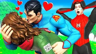 Superman EMBRASSE la COPINE de SPIDERMAN ! Fortnite Chapitre 3