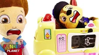 Paw Patrol Chase's Pet Vet Adventure: Visiting Disney Jr Doc McStuffins Toy Hospital Ambulance