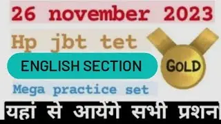 English mega practice class for hp tet 2023 ||English most important questions