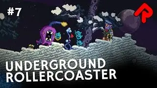 Underground Rollercoaster pt 1: Glowing Caves | Let's play Starbound Safari Park ep 7