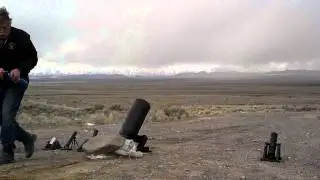 Robert Kirby shooting bowling balls from a cannon