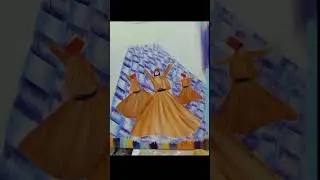 How to Paint Whirling Dervish by Art Bridge#Sufi Art#shorts #youtubeshorts #ytshorts