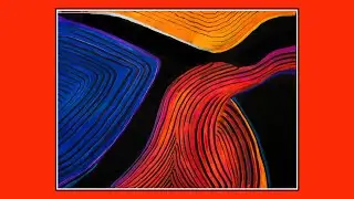 #9342 Contemporary Art Using Texture Tool Fluid Acrylics 6.15.2023 Intuitive art