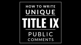 Writing Effective Public Comments