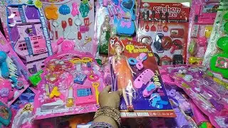 Asmr Diy unboxing miniature kitchen toy | mini hello kitty kitchen set | amazing plastic kitchen toy