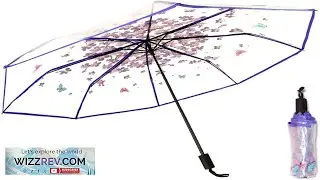 Cherry Blossom Butterfly Umbrella Transparent Clear Umbrellas 8 Ribs Folding Umbrellas