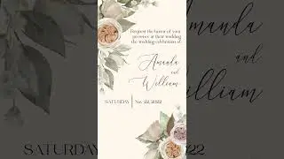 Boho elegant digital wedding invitation
