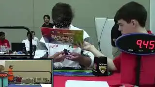 15,50 s - Max Hilliard - record du monde yeux band&eacute;s Rubik's Cube 3x3x3 - 01-04/08/2019