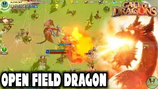 Call of dragons - flame dragon melting enemies in open field war