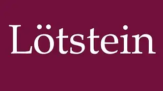 How to Pronounce ''L&ouml;tstein'' (Soldering stone) Correctly in German