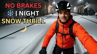 POV MTB | Ruta Nocturna en la Nieve 🌙 Solo Luces & Suspense ❄️