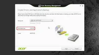Windows 8 - Create a Drivers and Applications Backup - Acer Recovery Management