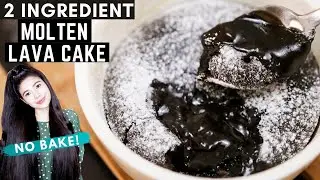 2 Ingredient Chocolate Lava Cake -  NO BAKE! Lockdown Dessert Recipes At Home!