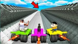 SHINCHAN AND FRANKLIN TRIED THE IMPOSSIBLE SPIRAL SPEED BOOSTER TRACK CHALLENGE GTA 5 GAMING 