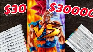 $30 vs $3000 Marker - Cheap Vs. Expensive - Are These Markers Better Than Copics ? - Drawing Goku