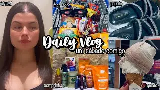 DAILY VLOG - um sábado inteiro comigo + GRWM e COMPRINHAS 🛍️💗