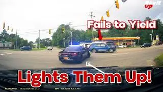 INSTANT KARMA for a Dummy That Fails to Yield to COP!, Near Misses & Bad Drivers Dashcam Videos 814