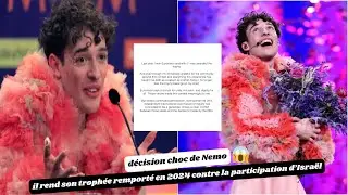 Eurovision: Nemo's shocking decision &ndash; he returns his trophy won in 2024 in protest against Israe...