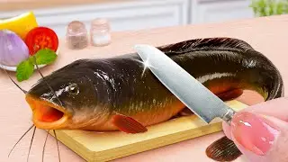Best Fishing In River 🐳 How To Cook Cheetos Fried Tiny Catfish Recipe 💗 Tina Mini Cooking